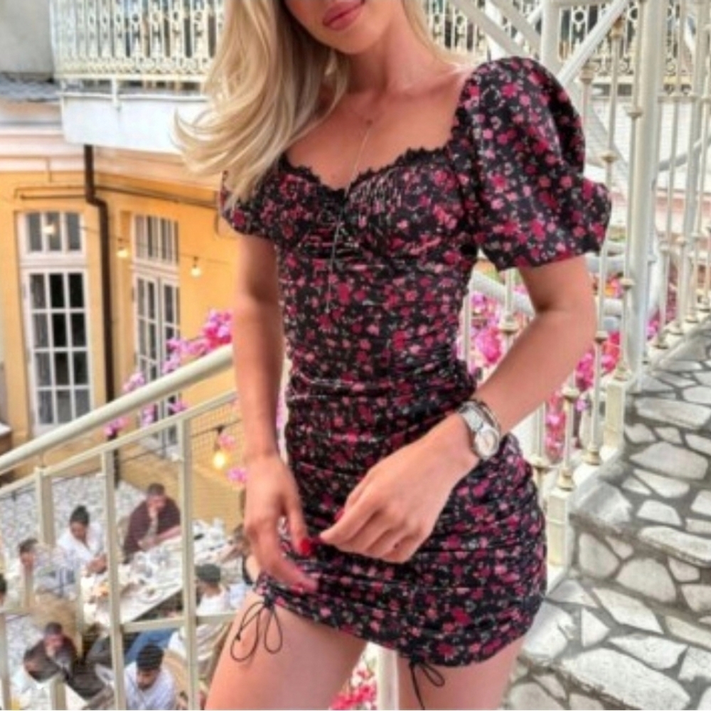 For Love and Lemons x Victoria's Secret Collab Melrose Dress Size XS Black Pink